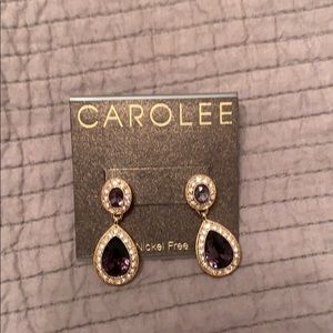 NEW CAROLEE earrings gold purple